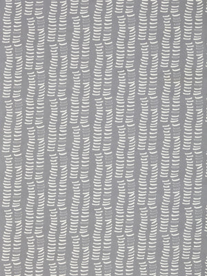 Graphic Adam's Rib Pattern Screen Printed Linen Cotton Canvas Fabric in Light Dove Grey & White