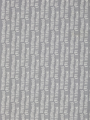 Graphic Adam's Rib Pattern Screen Printed Linen Cotton Canvas Fabric in Light Dove Grey & White