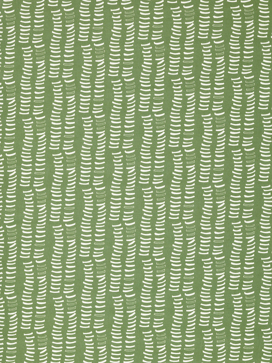 Graphic Rib Pattern Pattern Screen Printed Linen Cotton Canvas Fabric in Light Avocado Green and White
