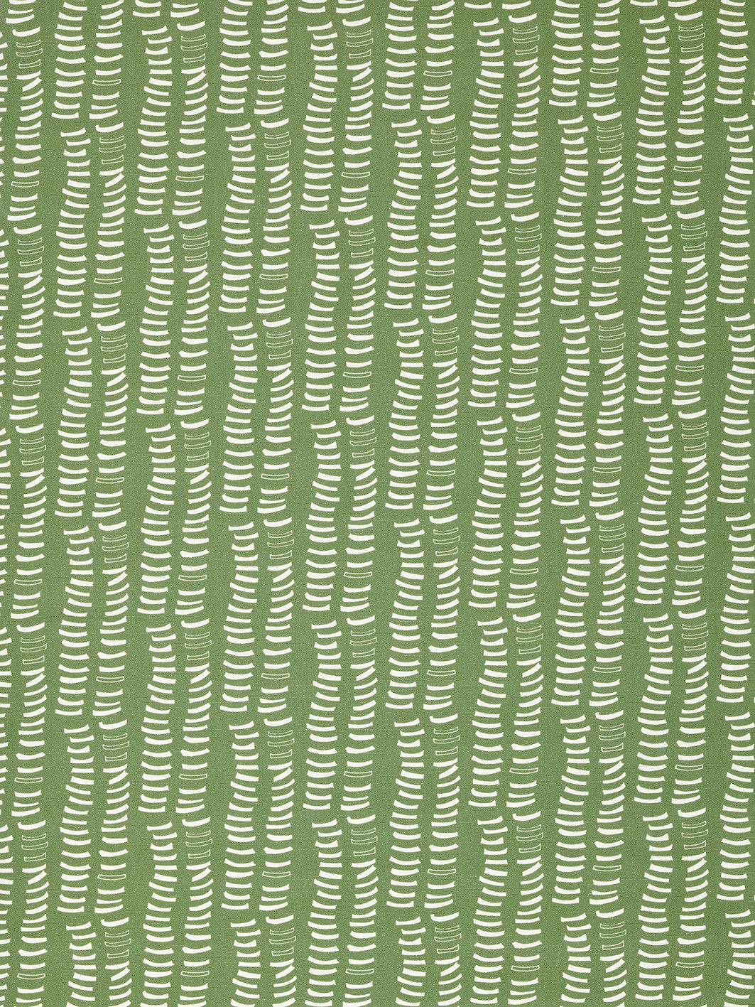 Graphic Rib Pattern Pattern Screen Printed Linen Cotton Canvas Fabric in Light Avocado Green and White