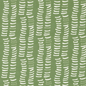 Graphic Rib Pattern Pattern Screen Printed Linen Cotton Canvas Fabric in Light Avocado Green and White
