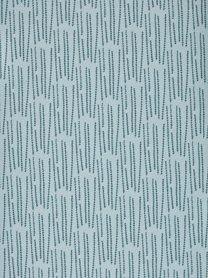 Graphic Rosemary Sprig Pattern Printed Linen Cotton Canvas Home Decor Interiors Fabric by the yard or meter for curtains, blinds upholstery in Pale Winter Blue and Dark Petrol Blue ships from Canada (USA)