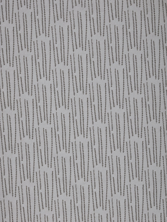 Graphic Rosemary Sprig Pattern Printed Linen Cotton Canvas Home Decor Fabric by the meter or yard in Light Dove Grey & Dark Stone Grey for curtains, blinds or upholstery ships from Canada (USA)