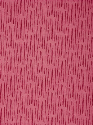 Graphic Rosemary Sprig Pattern Printed Linen Cotton Canvas Home Decor Fabric by the yard or meter for curtains, blinds or upholstery in Bright Coral Pink & Vermilion Red ships from Canada (USA)