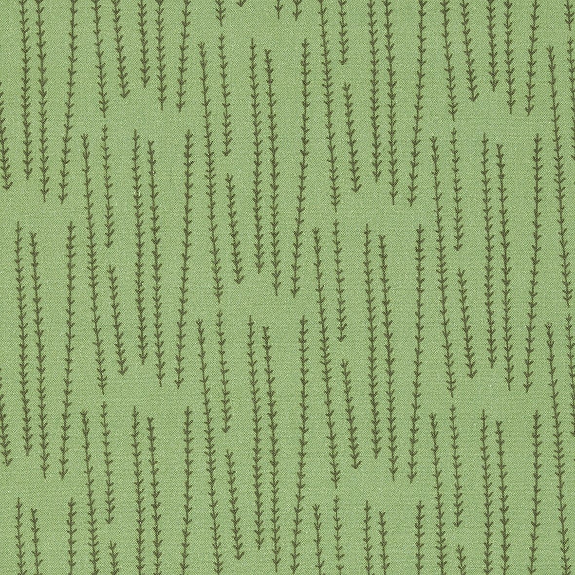 Graphic Rosemary Sprig Pattern Printed Linen Cotton Canvas Home Decor Fabric by the meter or the yard for curtains, blinds or upholstery in Light Avocado Green & Olive Green ships from Canada (USA)