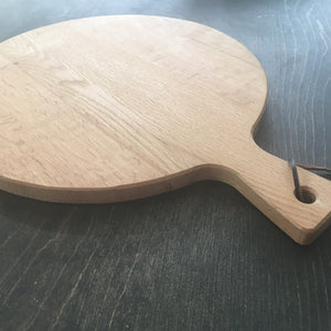 Round Oak Cutting Board with Handle