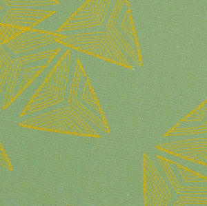 Sails pattern home decor interiors fabric for curtains, blinds and upholstery in Sea foam green and mustard yellow sold by the meter ships from Canada worldwide including the USA