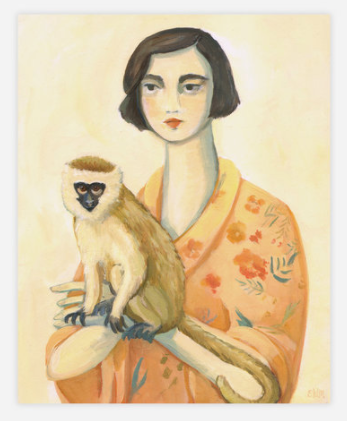 A Lady and Her Monkey print by Emily Winfield-Martin, 11x14" Ships from Canada Worldwide including the USA