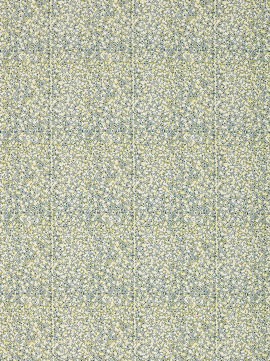 Multicolour Spots Pattern Printed Linen Cotton Canvas Home Decor Interiors Fabric by the meter or yard for curtains, blinds or upholstery in Dark Petrol Blue and Bright Chartreuse Yellow ships from Canada (USA)