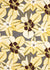 Tiki Graphic Floral Pattern Cotton Linen Fabric by the Meter in Stone Grey, Yellow & Brown