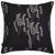 Yuma Grass Pattern Linen Cotton  Throw Pillow in Black with grey ships from Canada worldwide including the USA