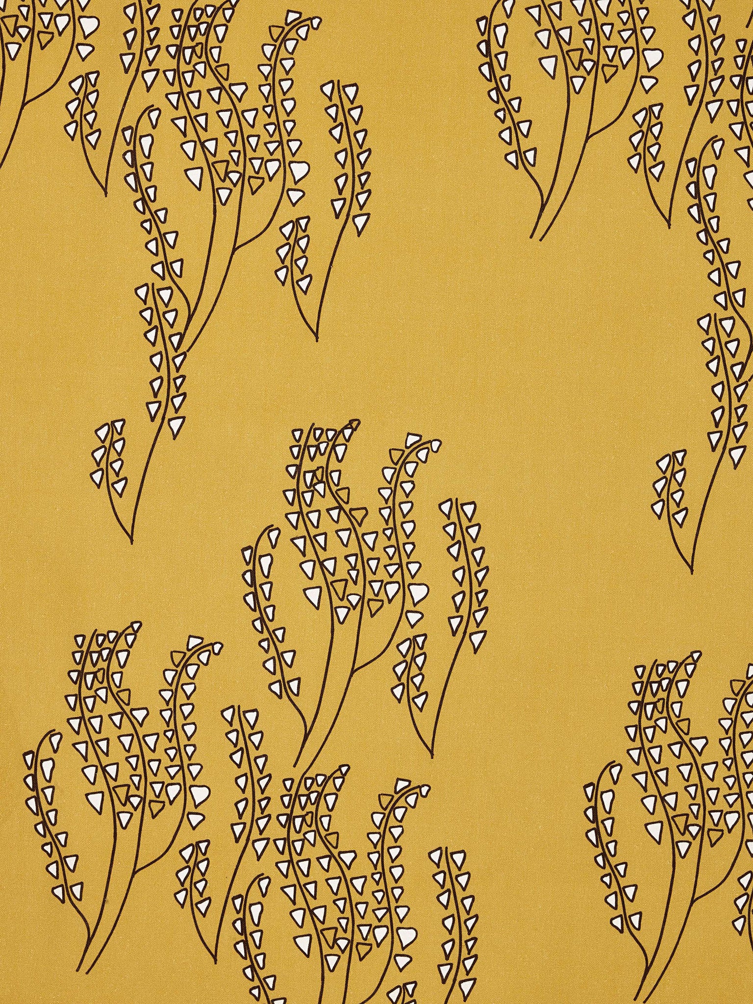 Yuma Graphic Grass Pattern Linen Cotton Canvas Home Interior Decor Fabric by the meter or yard for curtain, blinds or upholstery - Gold - dark -brown - ships from Canada (USA)