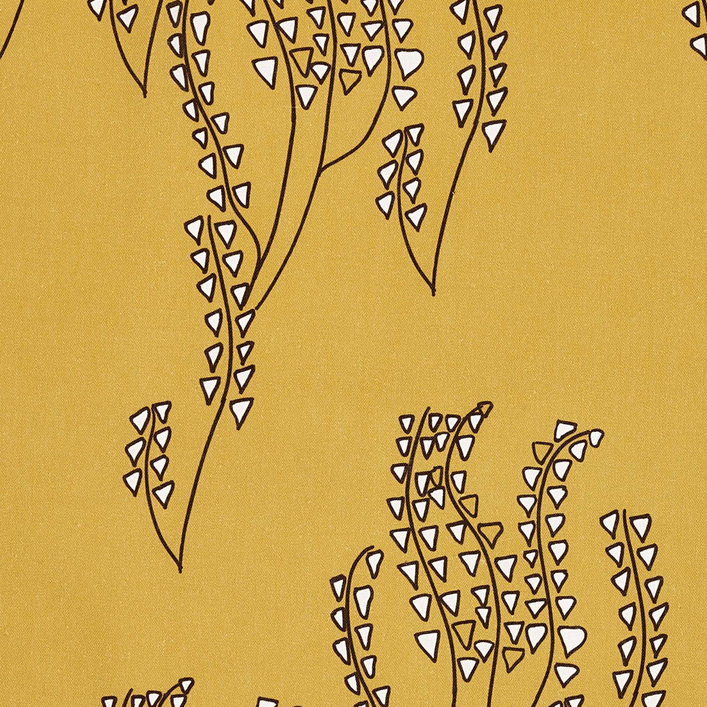 Yuma Graphic Grass Pattern Linen Cotton Canvas Home Interior Decor Fabric by the meter or yard for curtain, blinds or upholstery - Gold - dark -brown - ships from Canada (USA)