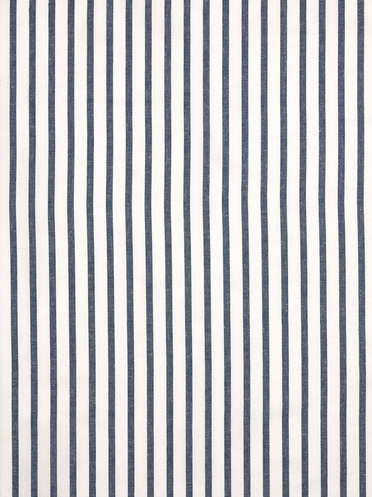 Autumn Ticking Stripe Cotton Linen Fabric by the Meter in Dark Petrol Blue