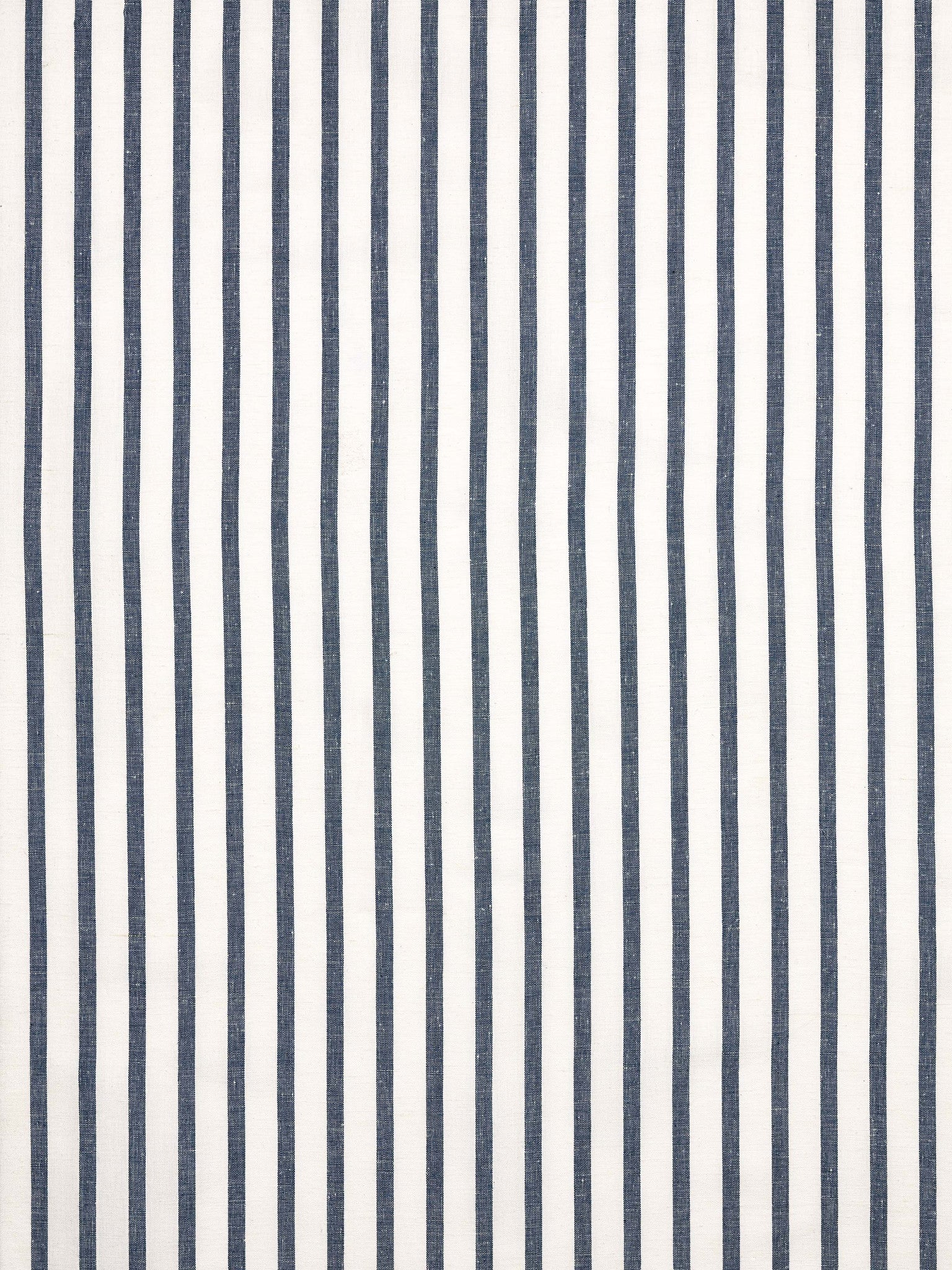 Autumn Ticking Stripe Cotton Linen Fabric by the Meter in Dark Petrol Blue