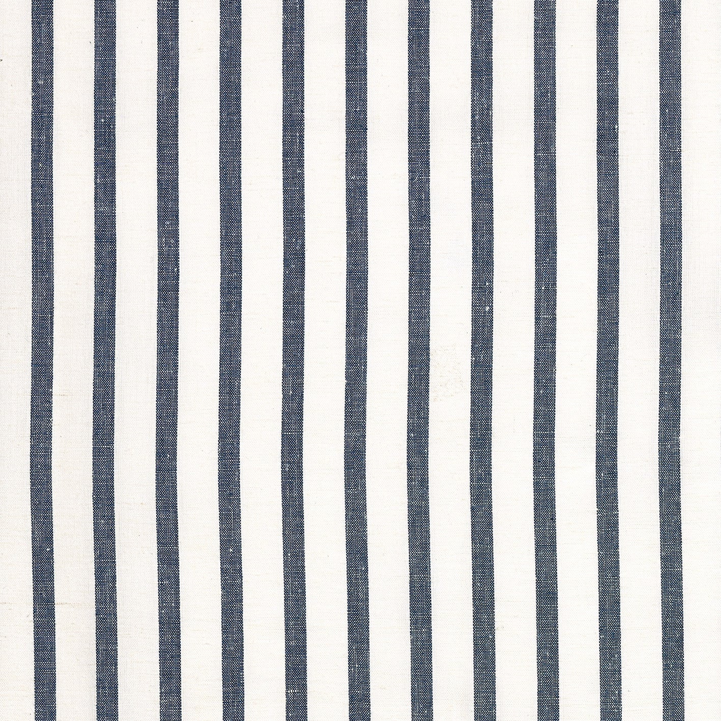 Autumn Ticking Stripe Cotton Linen Fabric by the Meter in Dark Petrol Blue