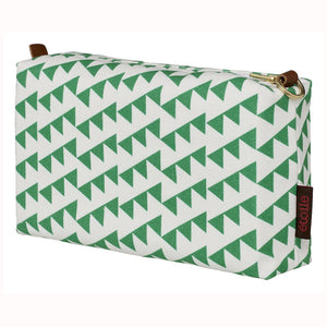 Bunting Geometric Pattern Canvas Wash toiletry travel Bag Bright Emerald Green cosmetic Bag canada (USA)