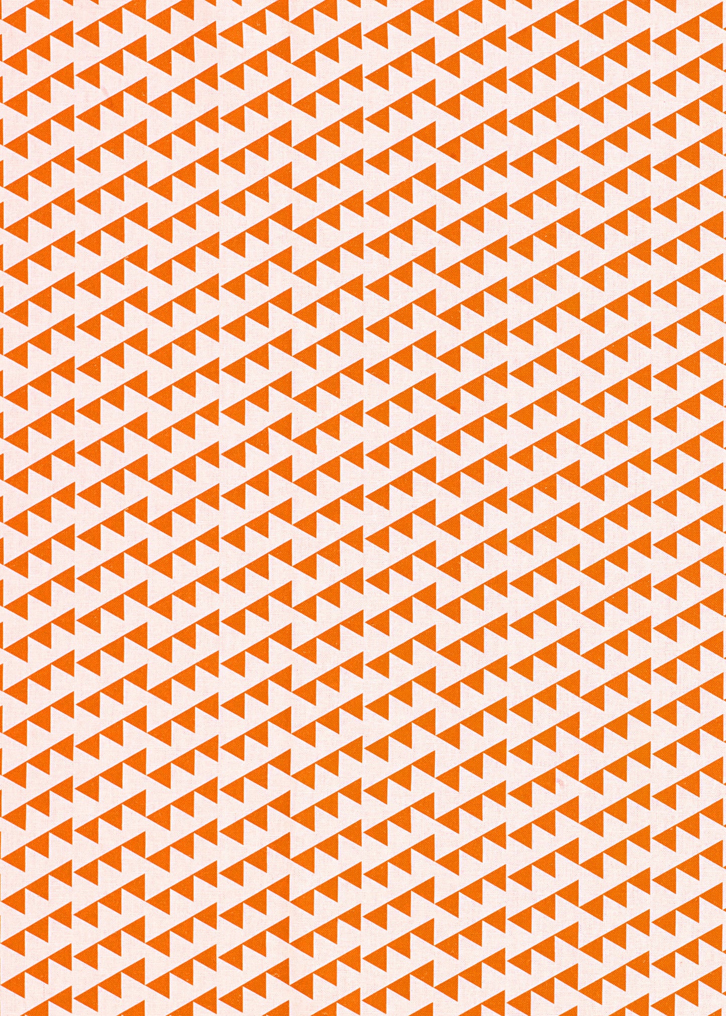 Bunting Geometric Pattern Cotton Linen Fabric in Bright Pumpkin Orange