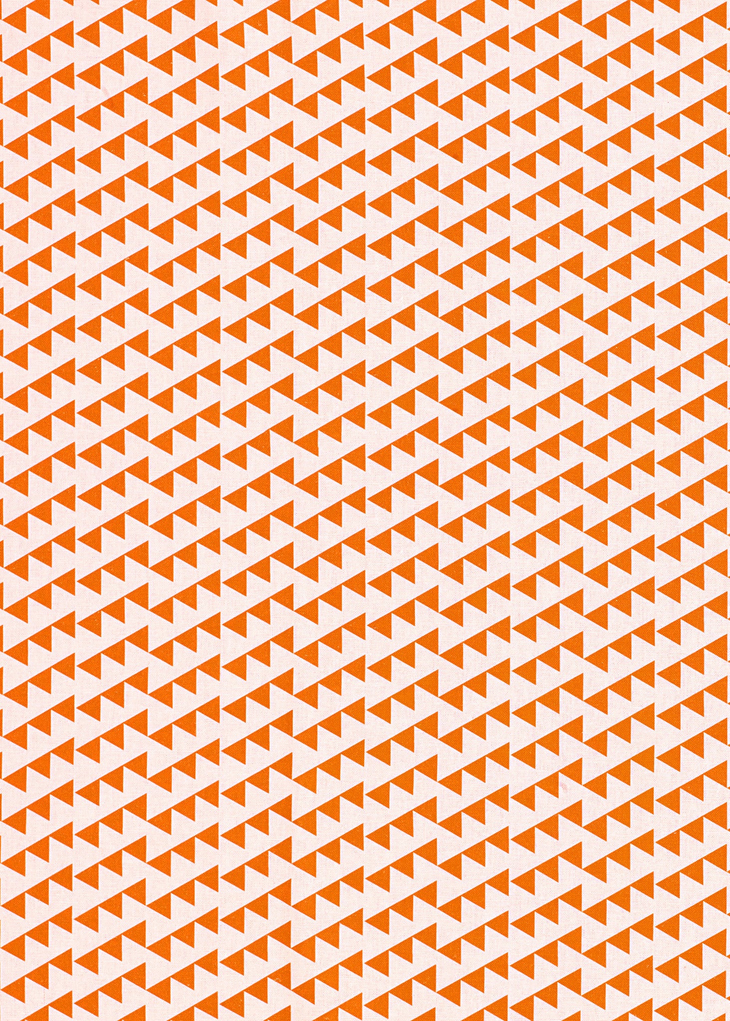 Bunting Geometric Pattern Cotton Linen Fabric in Bright Pumpkin Orange