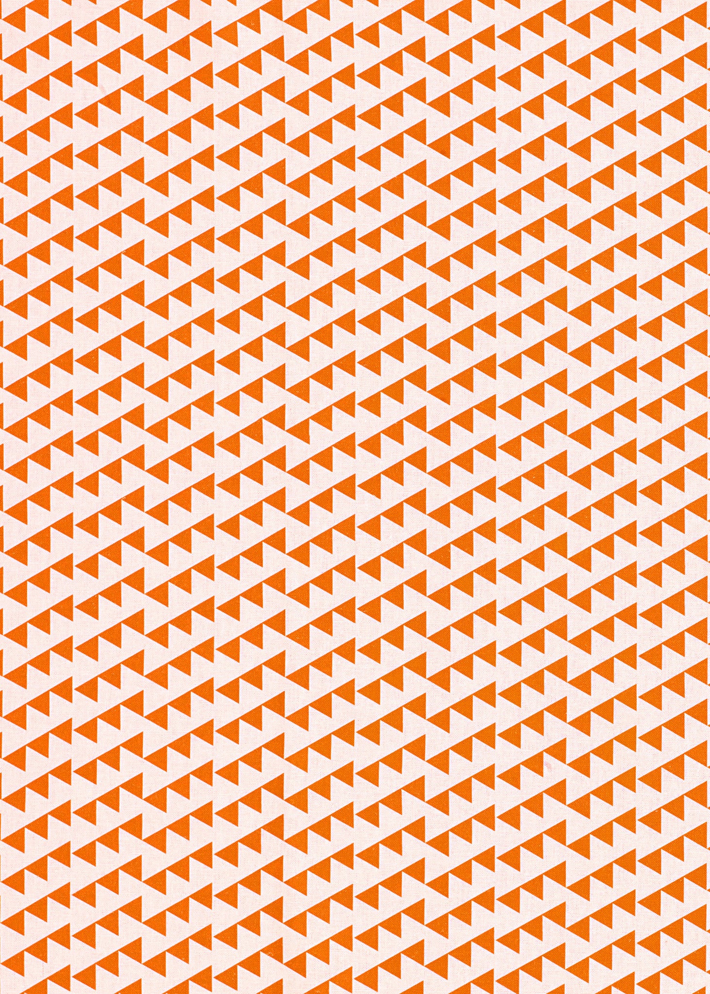 Bunting Geometric Pattern Cotton Linen Fabric in Bright Pumpkin Orange