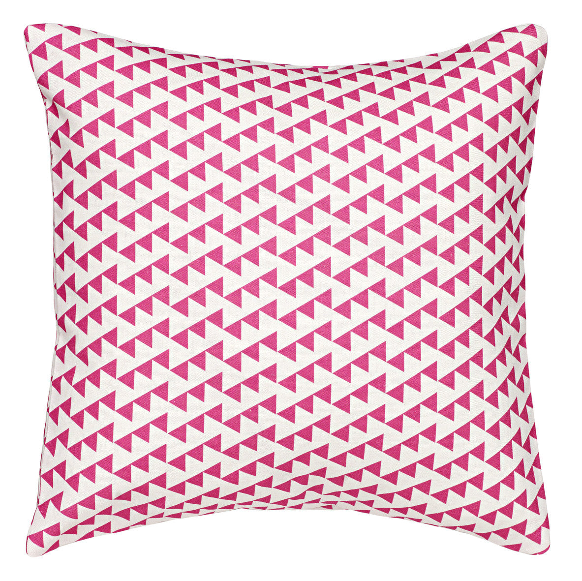Bunting Geometric Pattern Cotton Linen Decorative Throw Pillow  in Bright Fuchsia Pink 45x45cm (18x18") ships from Canada worldwide including the USA