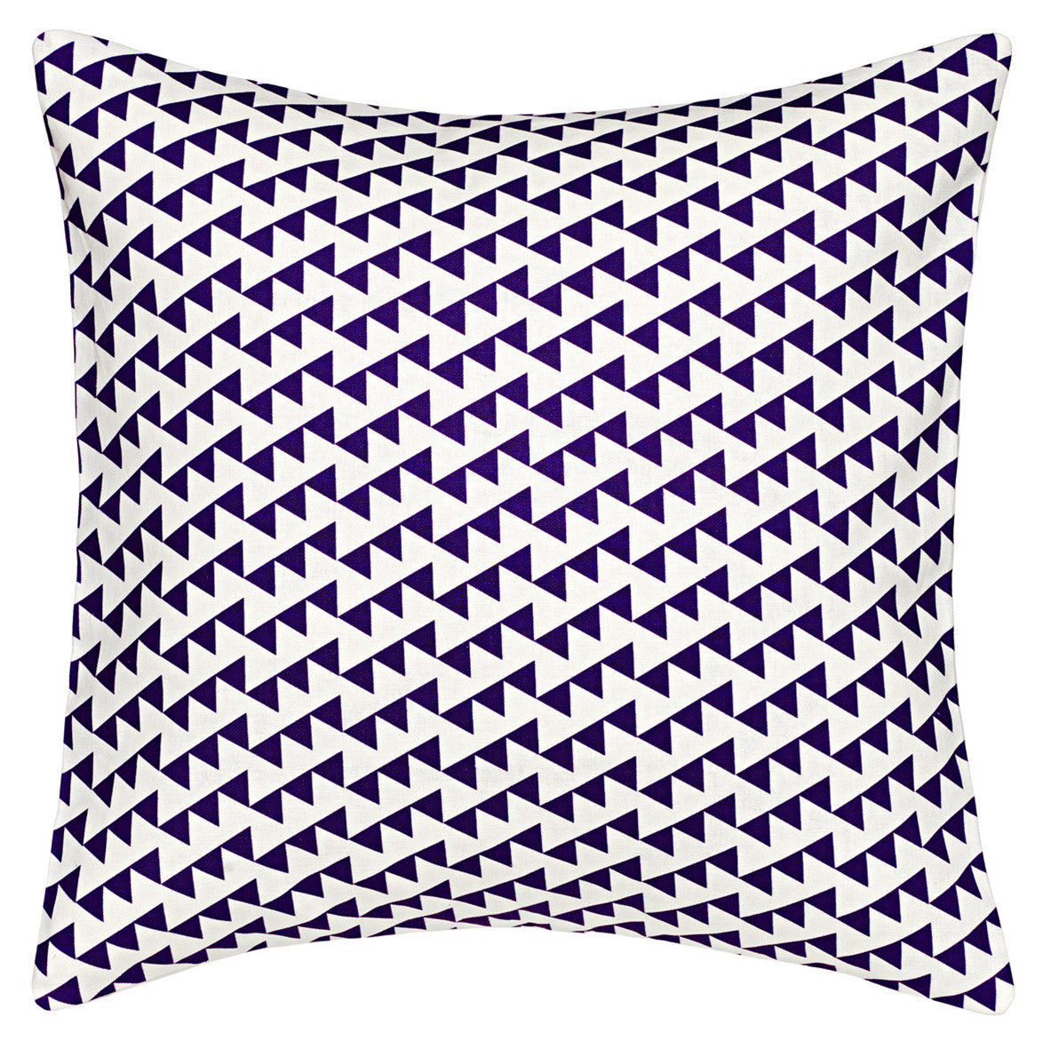 Bunting Geometric Pattern Linen Cotton Cushion in Dark Aubergine Purple 45x45cm (18x18") Throw Pillow Ships from Canada worldwide including the USA