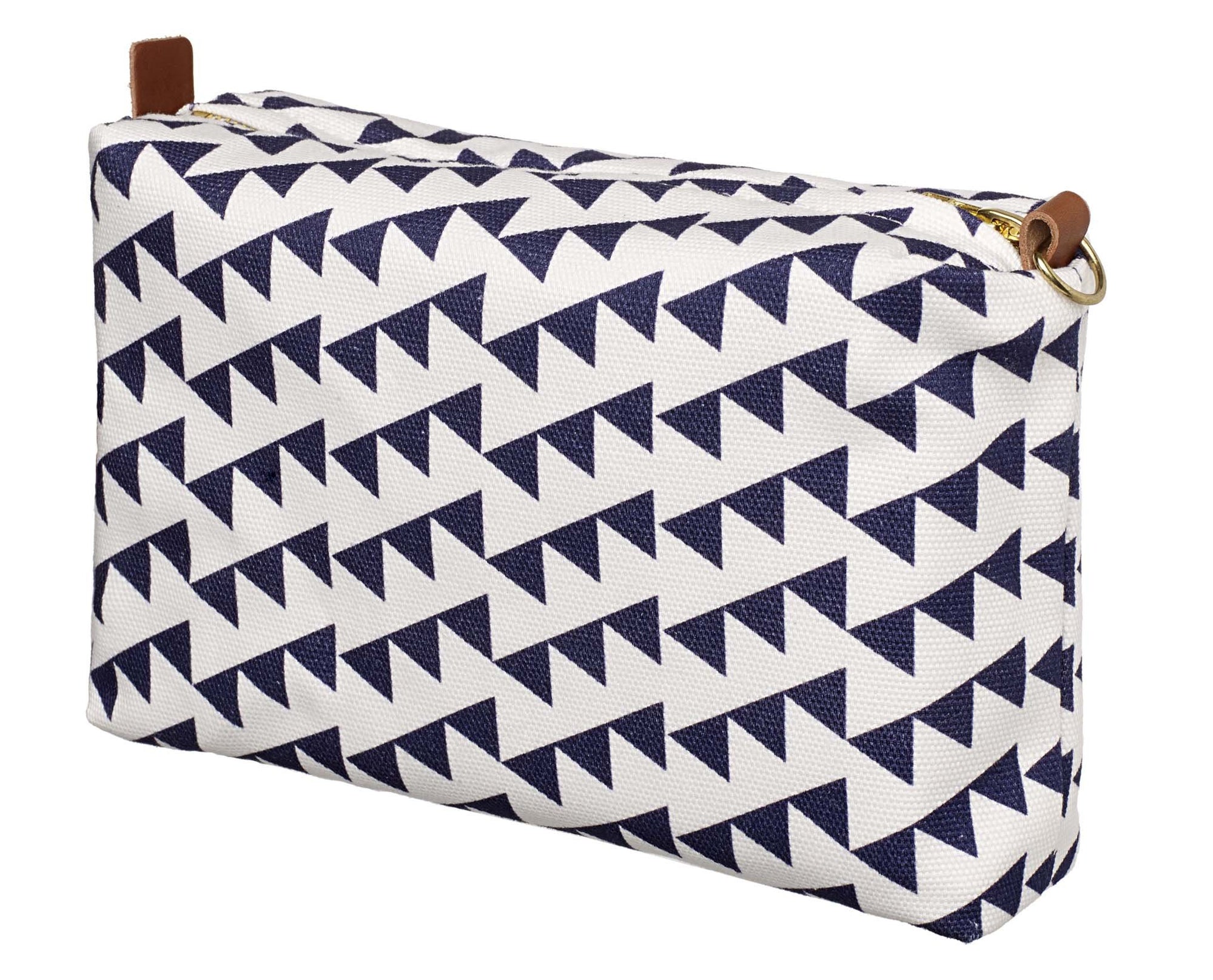 Bunting Geometric Pattern Canvas Wash toiletry Cosmetic Travel Bag in Aubergine Purple Canada (USA)