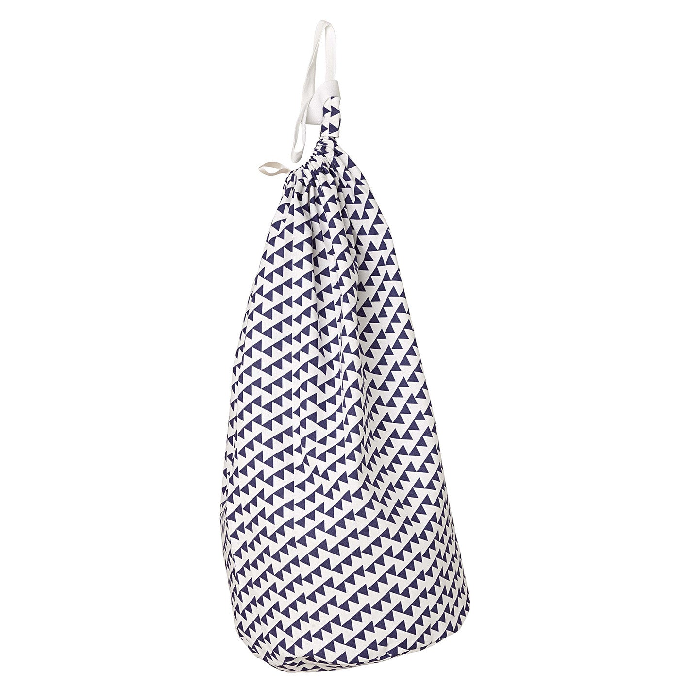 Bunting Geometric Pattern Linen Cotton Drawstring Laundry & Storage Bag in Dark Aubergine Purple ships from canada (USA)