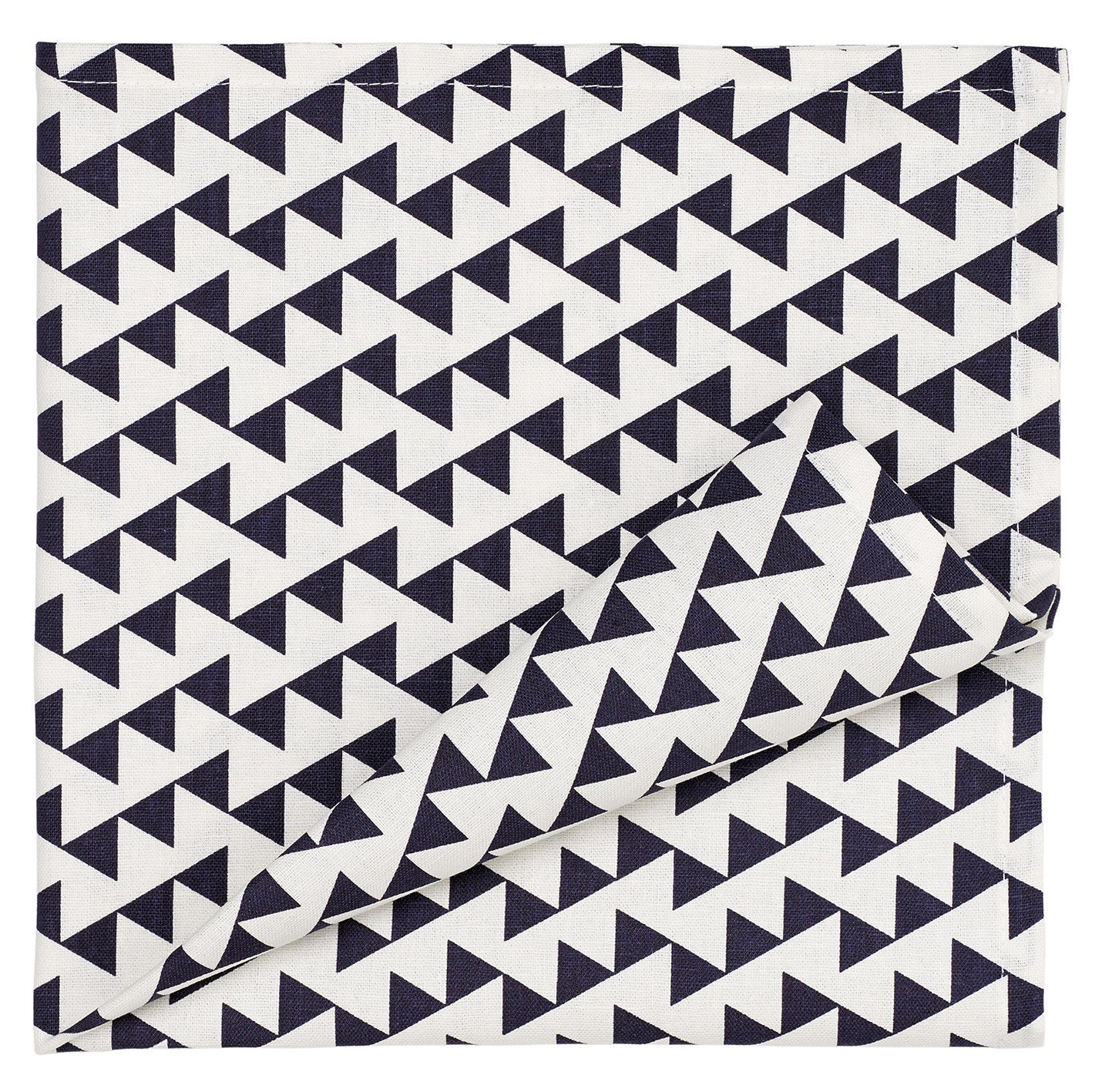 Bunting Geometric Pattern Cotton Linen Napkin Dark Aubergine Purple