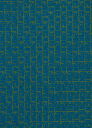Buoy pattern home decor interiors fabrics for curtains, blinds and upholstery in Petrol Blue and Olive Green ships from Canada worldwide including the USA