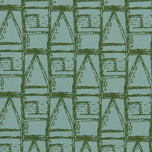 Buoy pattern home interiors decor fabric for curtains, blinds and upholstery in Sea Foam and Olive Green ships from Canada worldwide including the USA