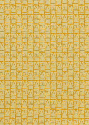 Buoy pattern designer fabric by meter or yard for curtains, blinds and upholstery in straw yellow and saffron ships from Canada worldwide including the USA