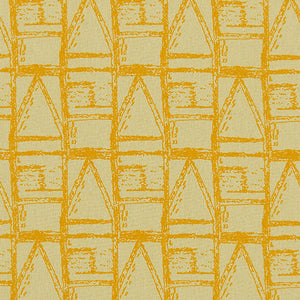 Buoy pattern designer fabric by meter or yard for curtains, blinds and upholstery in straw yellow and saffron ships from Canada worldwide including the USA