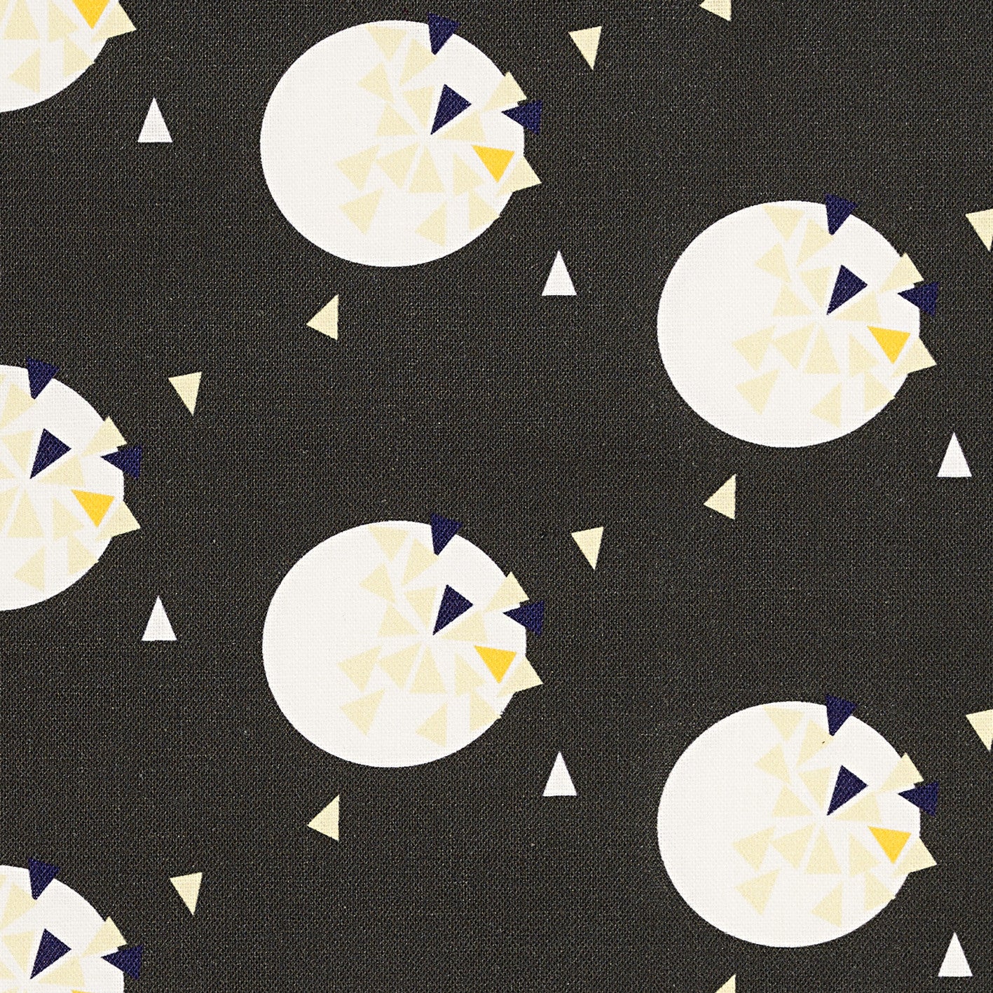 Ceramic Geometric Pattern Cotton Linen Fabric by the Meter in Stone Grey