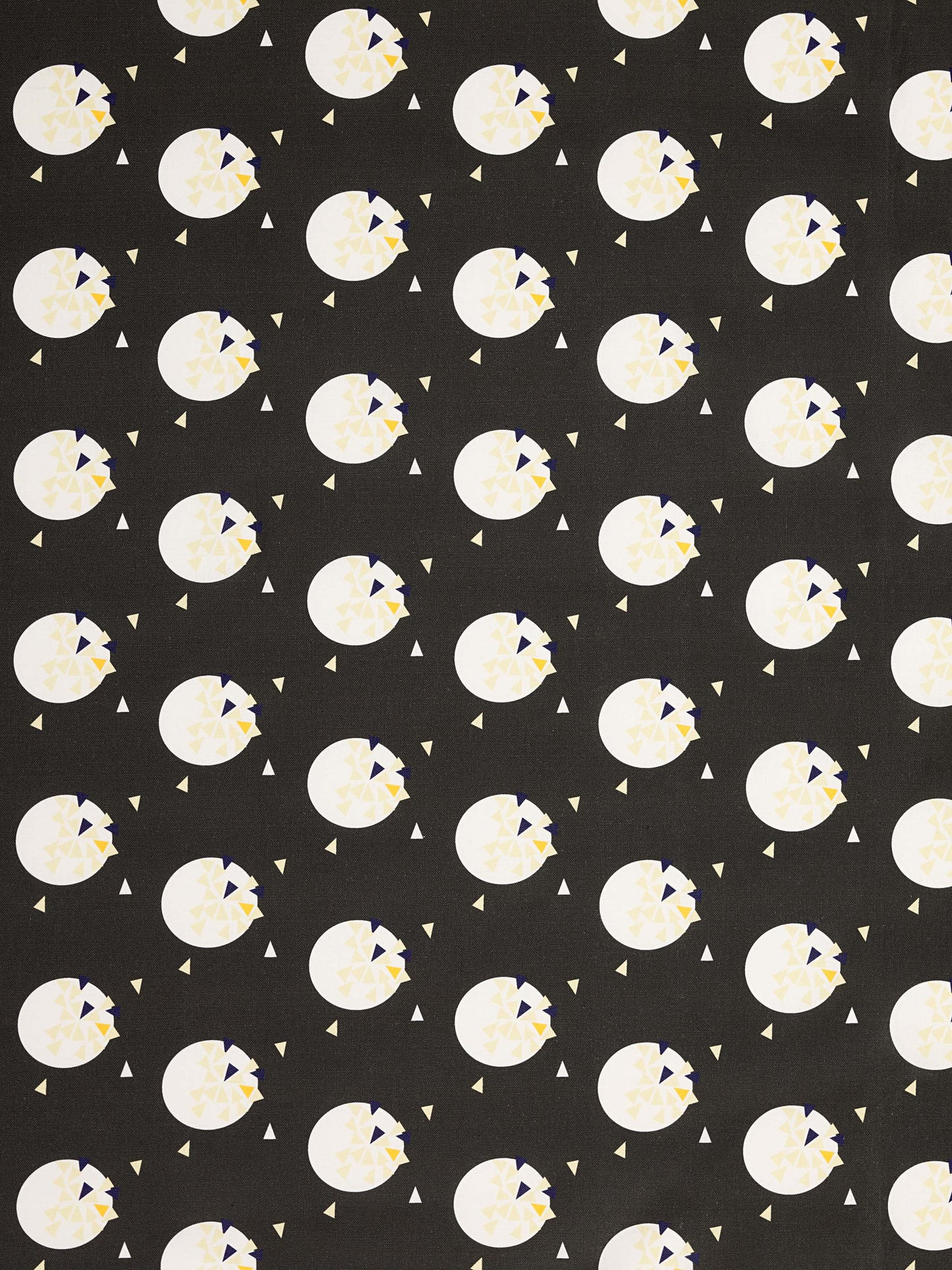 Ceramic Geometric Pattern Cotton Linen Fabric by the Meter in Stone Grey