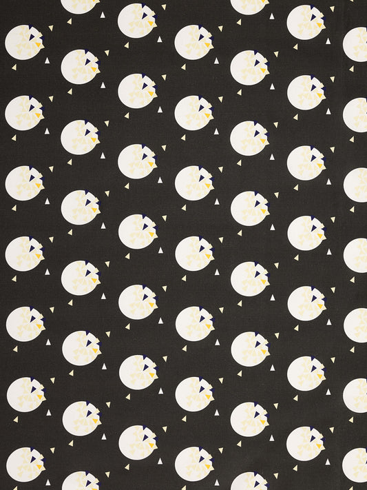Ceramic Geometric Pattern Cotton Linen Fabric by the Meter in Stone Grey