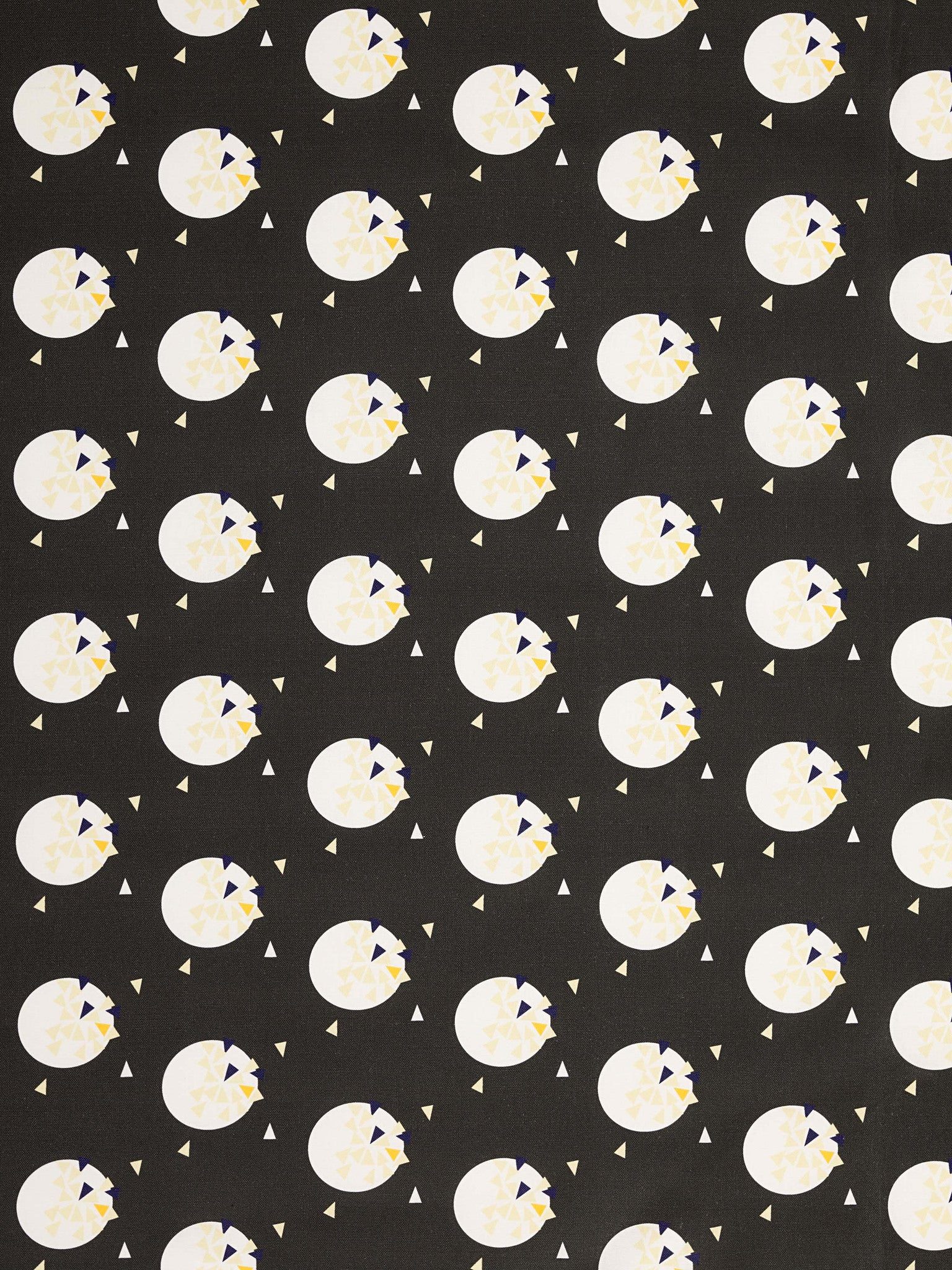 Ceramic Geometric Pattern Cotton Linen Fabric by the Meter in Stone Grey