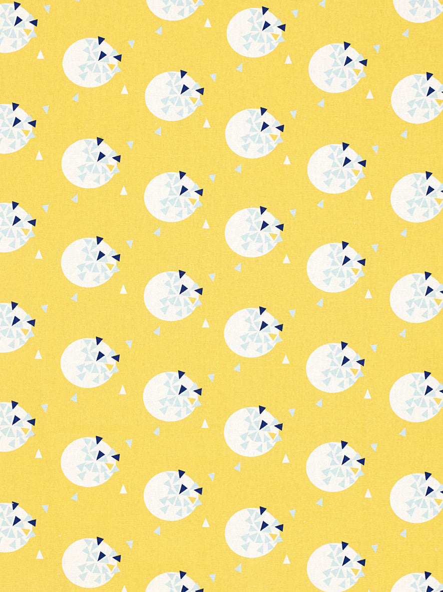 Ceramic Geometric Pattern Cotton Linen Fabric by the Meter in Maize Yellow