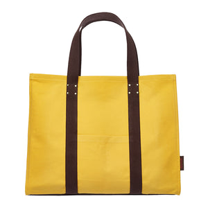 Eileen Resin Coated Cotton Canvas Tote Bag in Maize Yellow