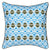 Glasswork Geometric Pattern Linen Decorative Throw Pillow Turquoise Blue & Olive Green Ships from Canada worldwide including the USA