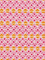 Glasswork Geometric Pattern Cotton Linen Fabric by the Meter in Bright Fuchsia Pink & Pumpkin Orange 