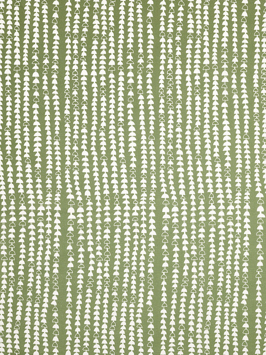 Hopi Graphic Strung Bead Pattern Linen Cotton Fabric in Pale Avocado Green