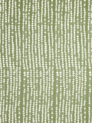 Hopi Graphic Strung Bead Pattern Linen Cotton Fabric in Pale Avocado Green