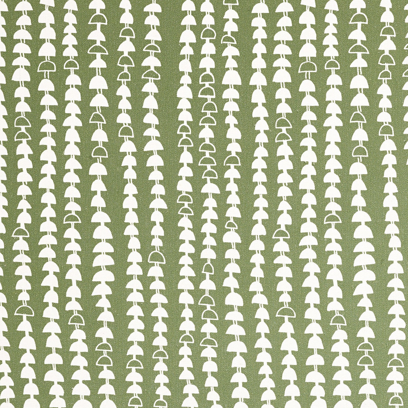 Hopi Graphic Strung Bead Pattern Linen Cotton Fabric in Pale Avocado Green