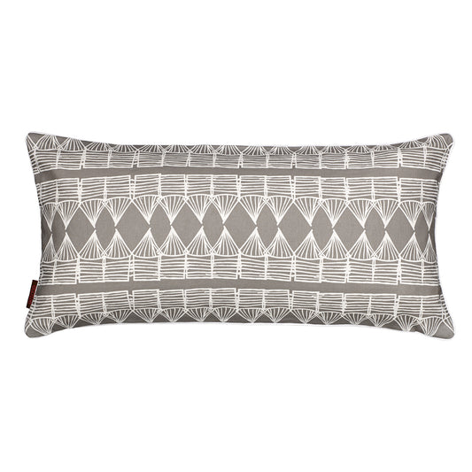 Tiki Huts Pattern Rectangle Decorative Throw Pillow in Light Dove Grey 30x60cm 12x24"