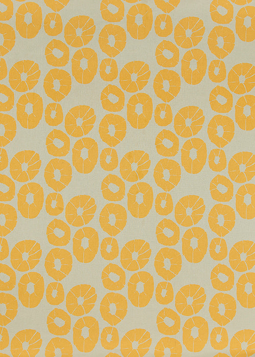 Jellyfish pattern cotton linen curtain, blind, upholstery fabric by the yard or meter in beige and saffron yellow ships from Canada