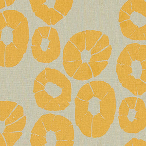 Jellyfish cotton linen curtain, blind, upholstery designer fabric by the yard or meter in beige saffron yellow ships from Canada 