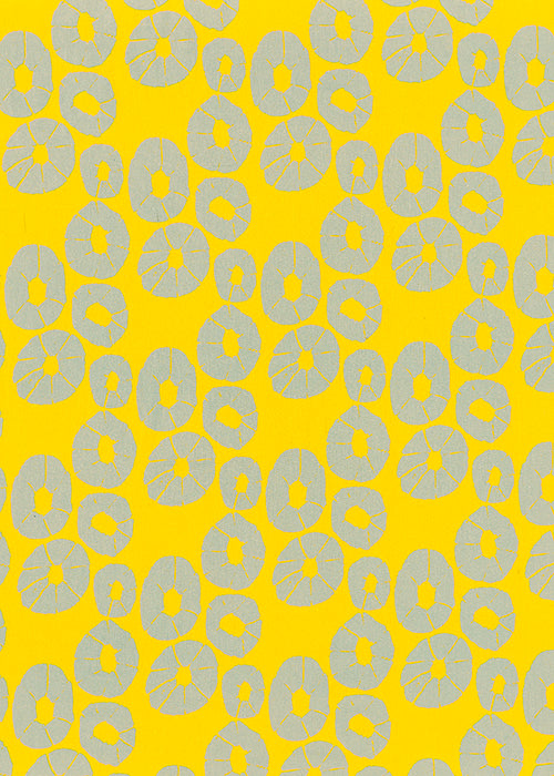 Jellyfish pattern home decor interiors fabric for curtains, blinds and upholstery in mustard yellow and pale winter blue ships from Canada to USA sold by meter or yard