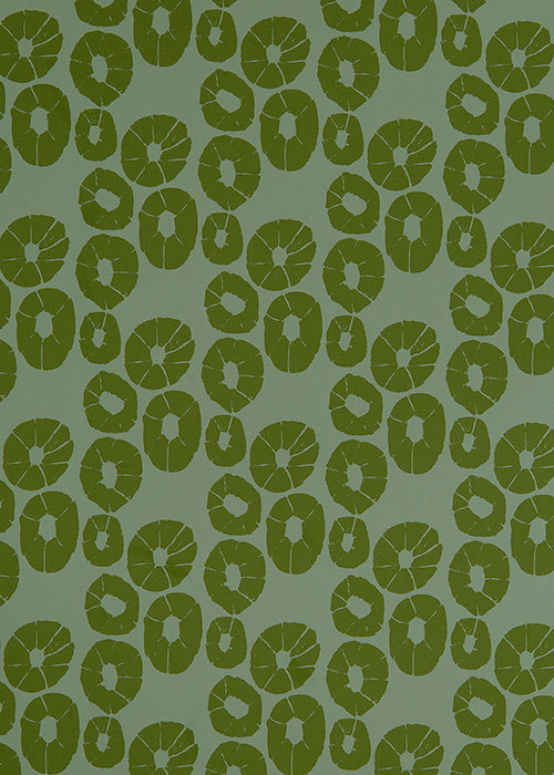 Jellyfish pattern home decor interiors fabric for curtains, blinds and upholstery in sea foam and olive green ships from Canada to USA sold by meter or yard.