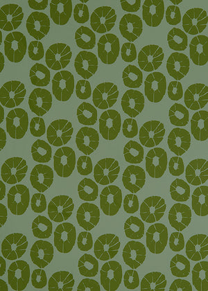 Jellyfish pattern home decor interiors fabric for curtains, blinds and upholstery in sea foam and olive green ships from Canada to USA sold by meter or yard.